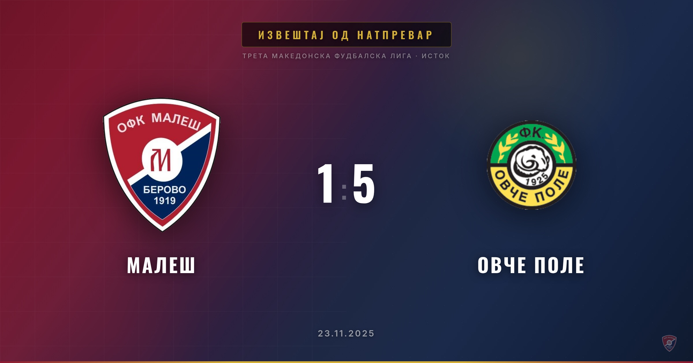 Тежок домашен пораз за нашите Малешевци од Овче Поле